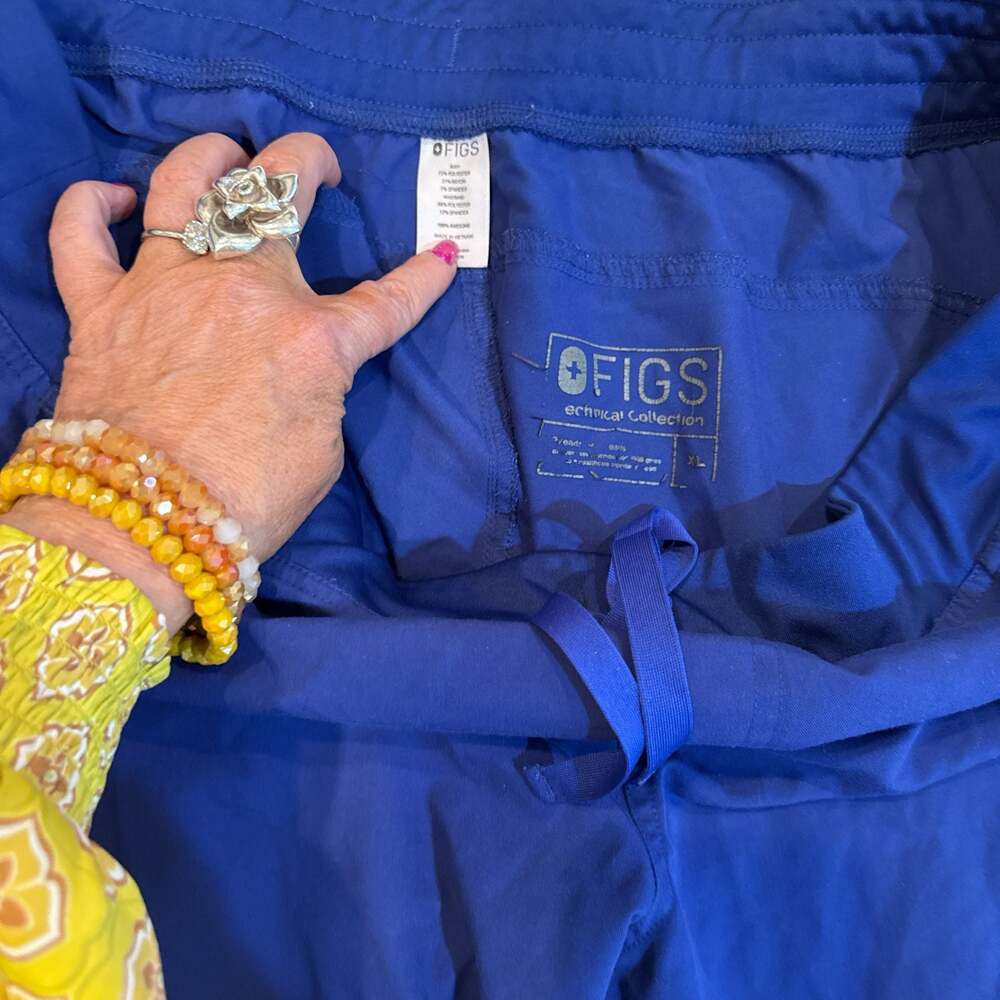 FIGS Technical Collection Royal Blue Drawstring Scrub Pants Size XL